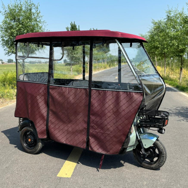 电动三轮车篷雨棚全透明雨帘全封闭车蓬皮革四季通用网纱雨帘车棚