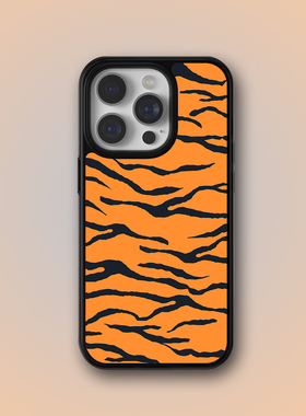 iPhone16pro欧美风WF同款橙色条状斑马纹15适用14plus苹果手机壳13promax少女心防摔12/11保护壳xsmax