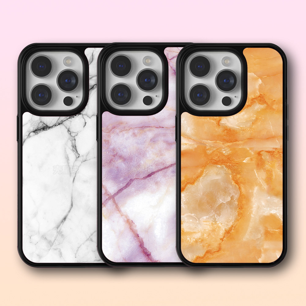 欧美ins风大理石纹路iPhone16pro适用15ProMax苹果手机壳灰白橙色粉白14plus防摔保护壳13mini