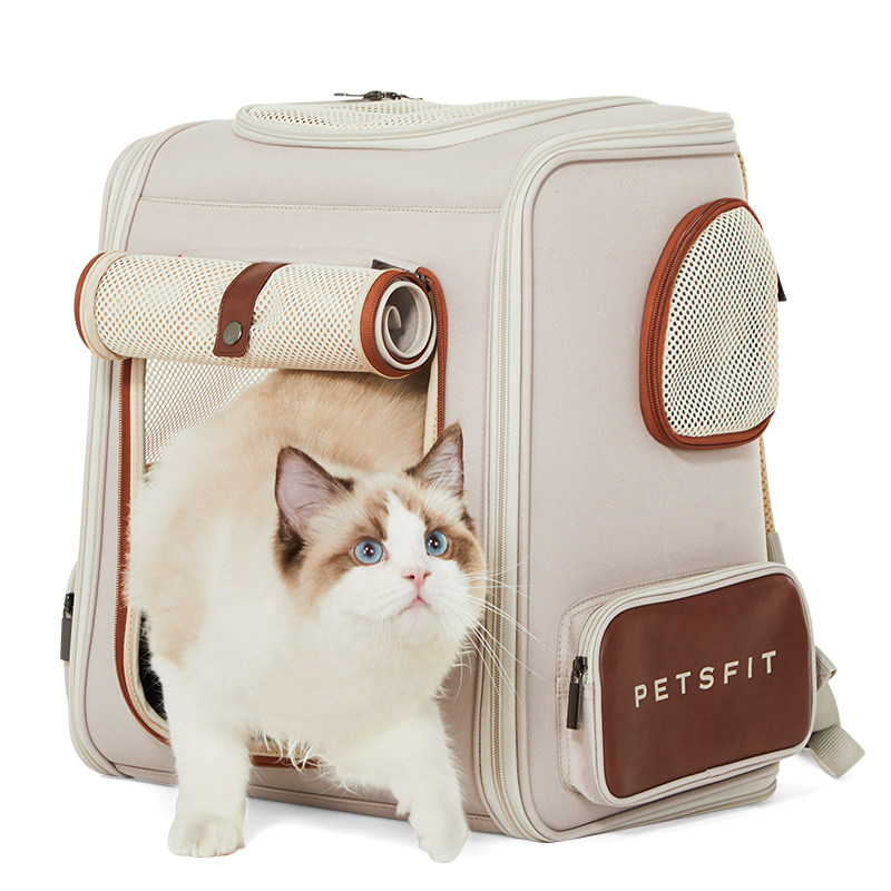 petsfit猫包便携外出小型犬车载出行大容量美拉德高颜值双肩背包