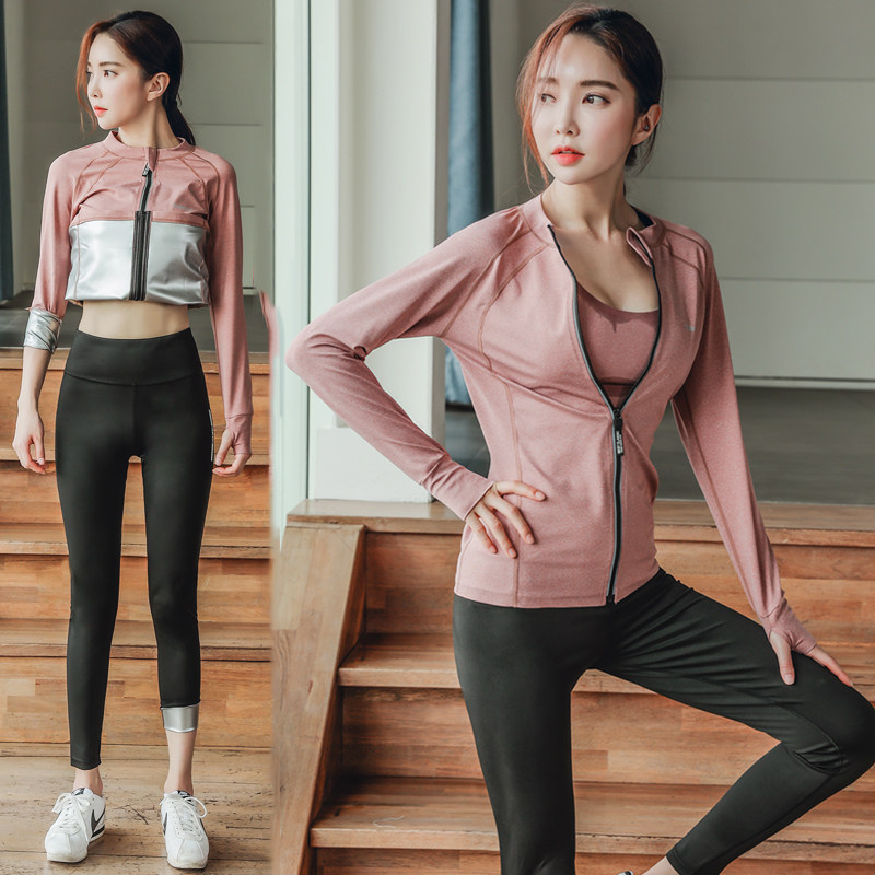暴汗服女套装舞蹈服健身跑步健美操控体发汗衣大码爆汗运动瑜伽裤