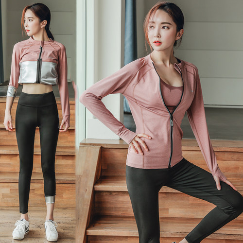 暴汗服女套装舞蹈服健身跑步健美操控体发汗衣大码爆汗运动瑜伽裤