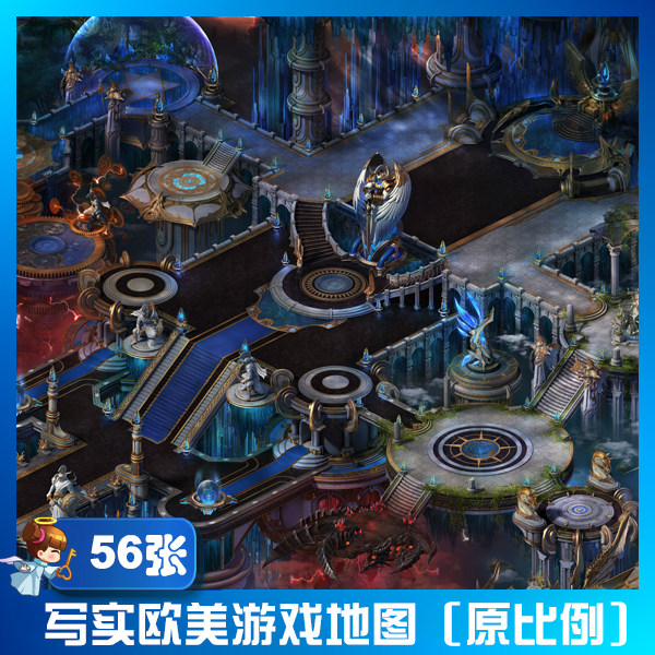 游戏地图编辑欧美地图 诸神欧游戏2D场景拼图修图素材 地图素材