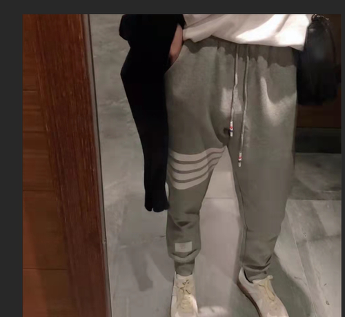 tb针织白色长裤潮牌经典款同款