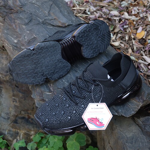 橡胶防滑大底一脚蹬健步鞋女士