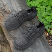 外贸运动鞋 38码 宽楦走路鞋 快跑鞋 新品 脚胖脚宽女鞋 黑色运动鞋 女鞋