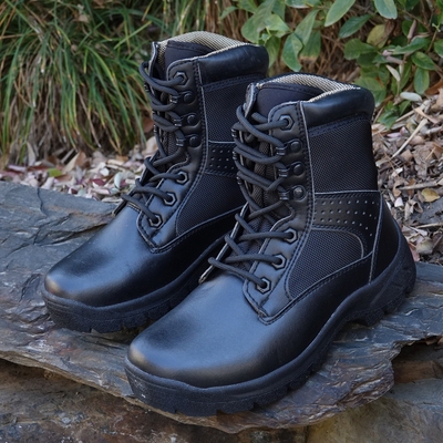 牛皮马丁靴女款高帮户外战术靴