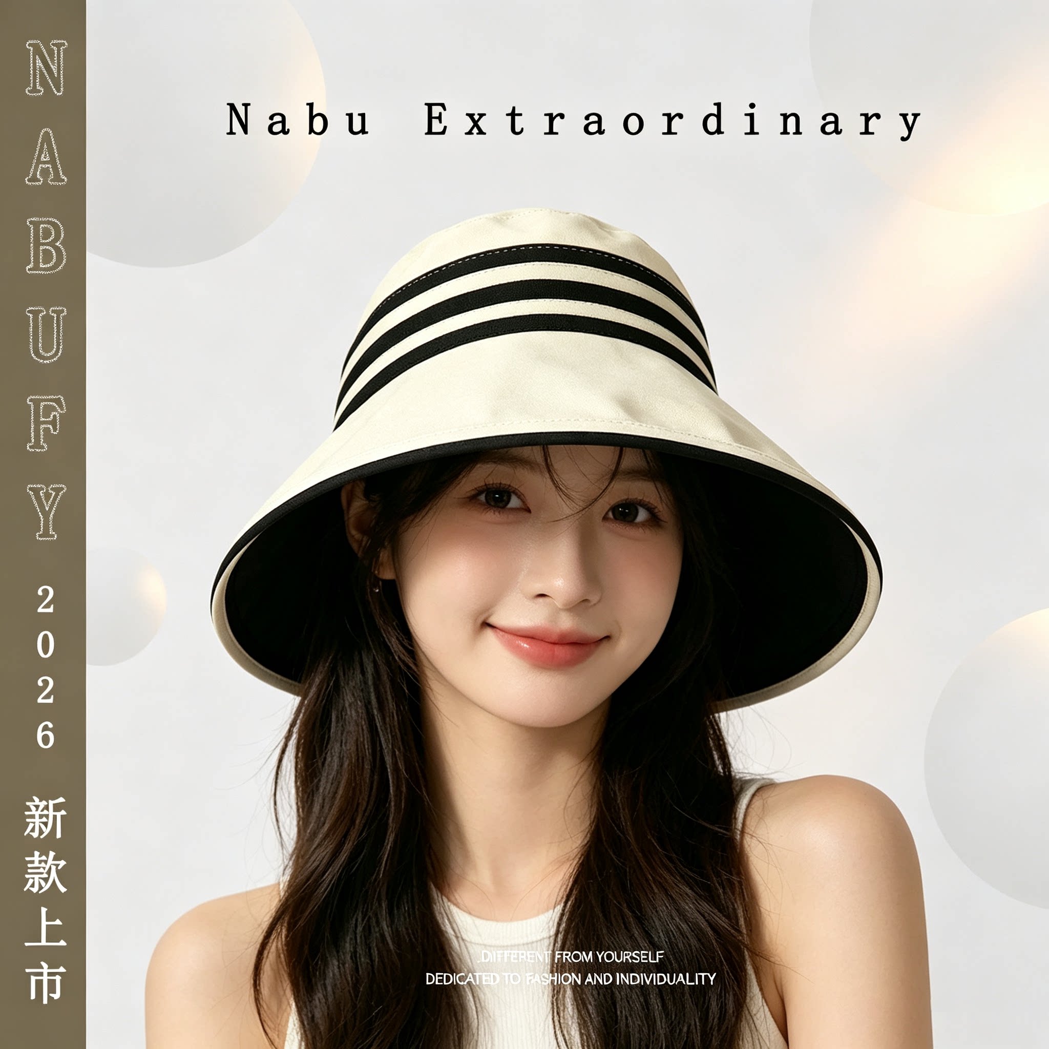 黑胶空顶帽可折叠夏季条纹遮阳帽女士大号防晒帽休闲太阳渔夫帽