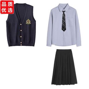 韩校服套装毕业照高中学生班服学院风jk制服女裙子韩国演出服装