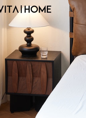 Evitahome轻奢高级感家用卧室收纳柜现代法式小户型置物架床头柜