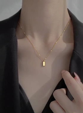 慧慧首饰纯银小金条项链女夏季2025年新款潮小众轻奢高级感锁骨链