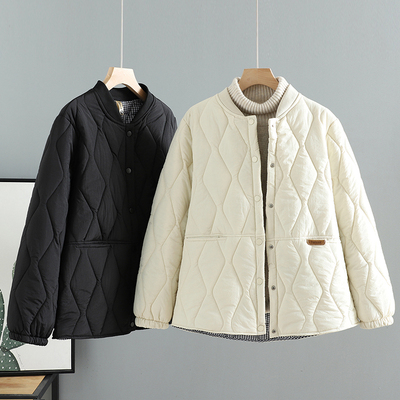 秋冬时尚宽松休闲大码棉衣外套女