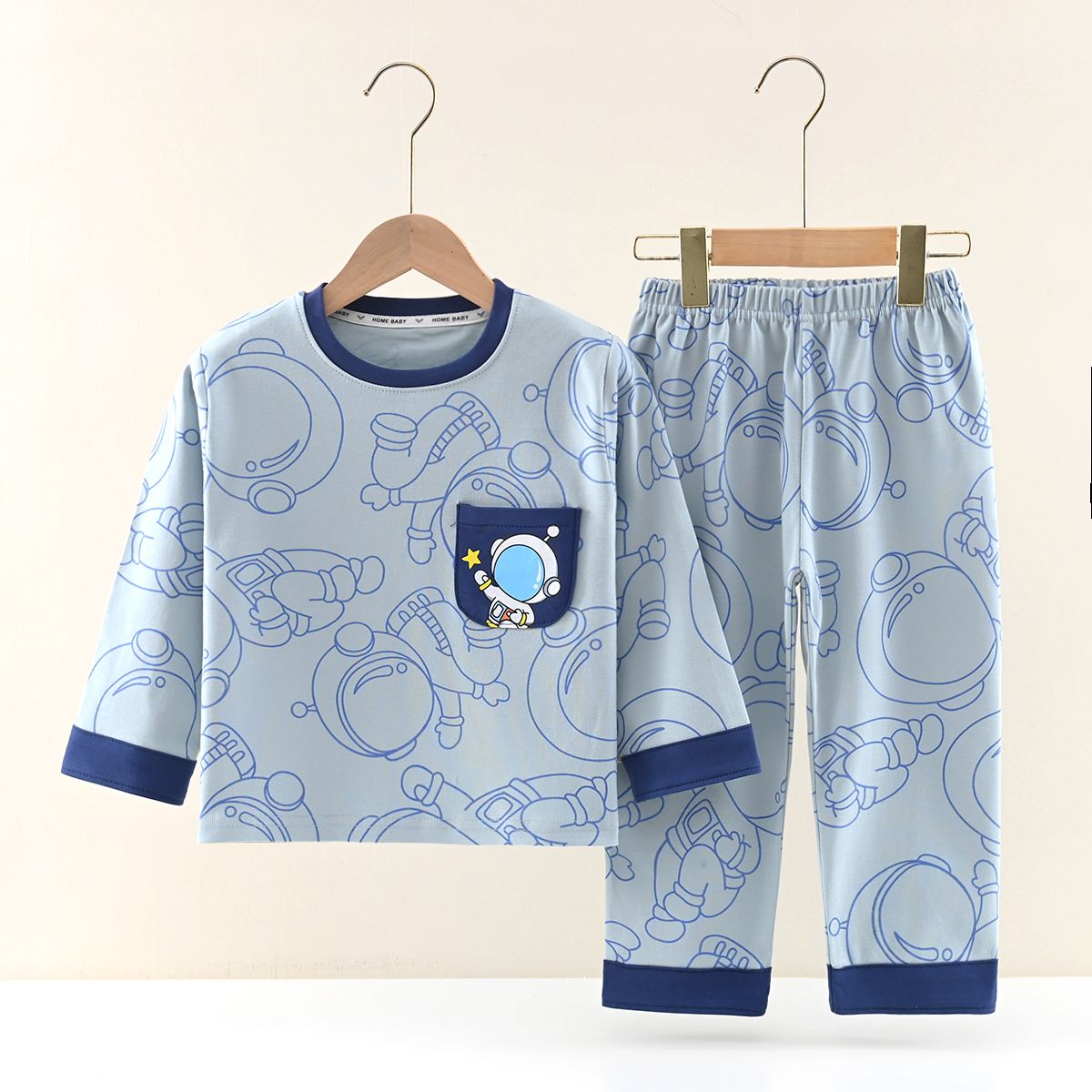 全棉纯棉春秋家居服长袖