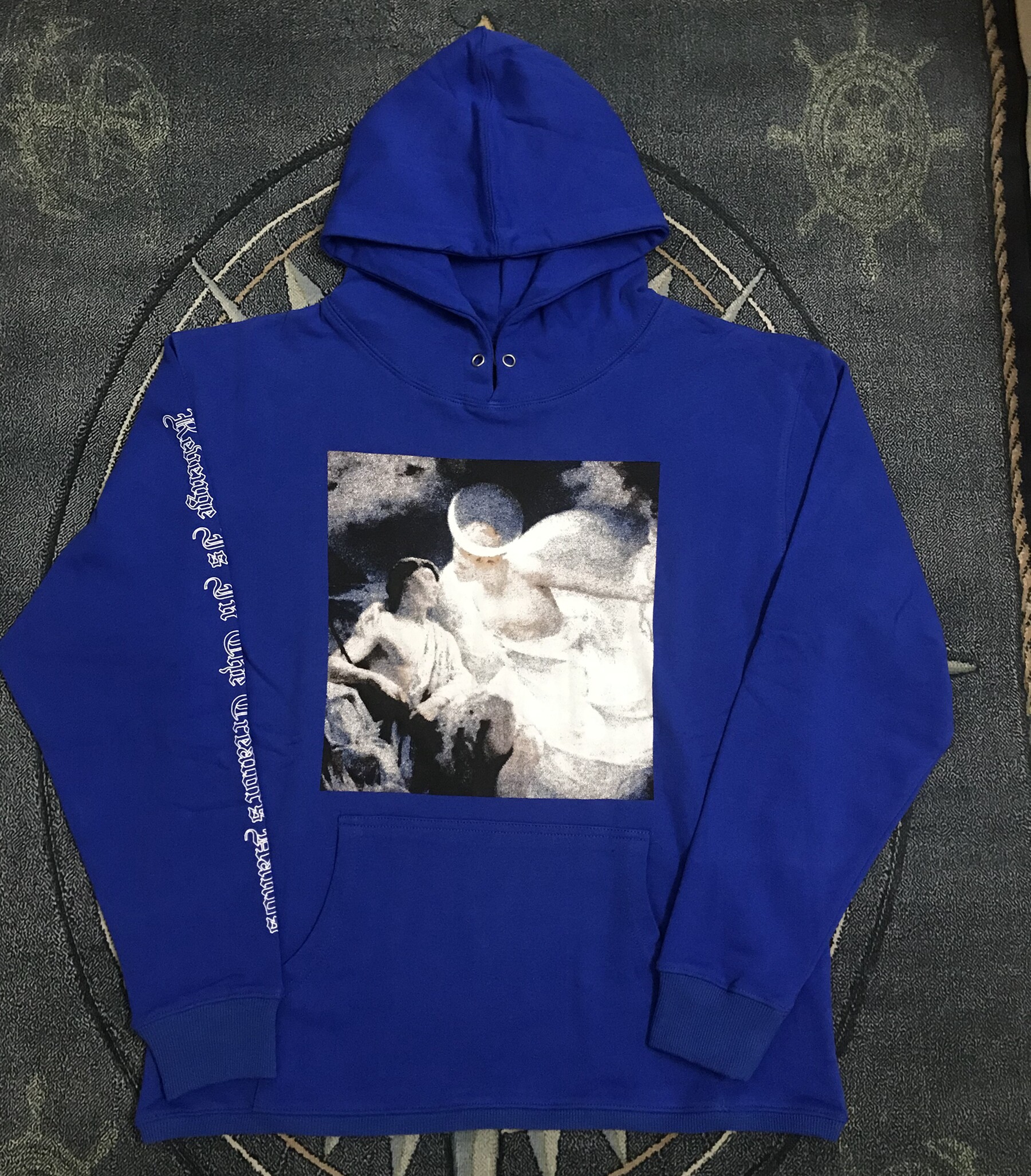 revenge heavens blue 官方蓝天堂帽衫热固油印卫衣