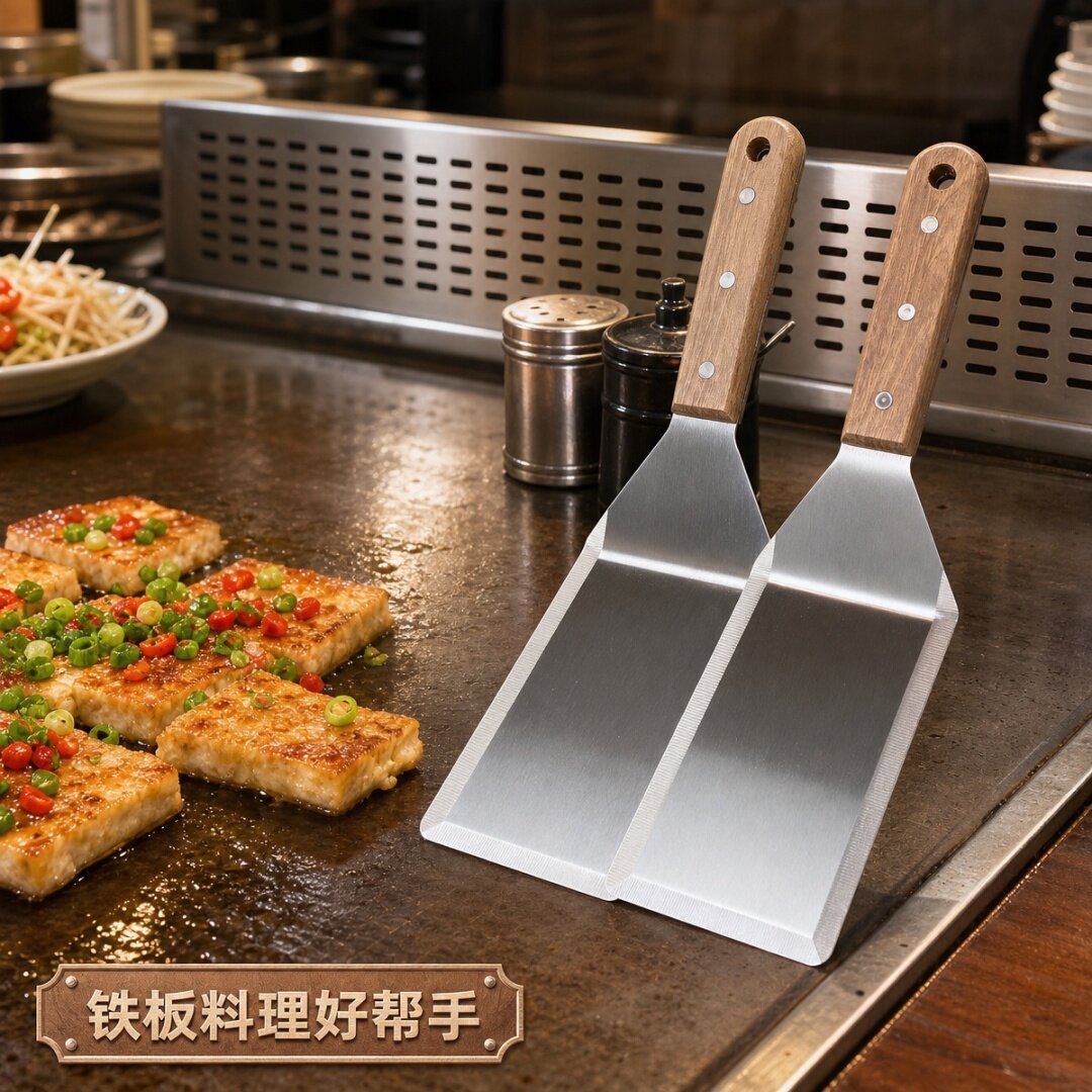 特大号不锈钢料理铲商用烤鱼铲子铁板烧煎铲煎饼手抓饼披萨烘焙铲