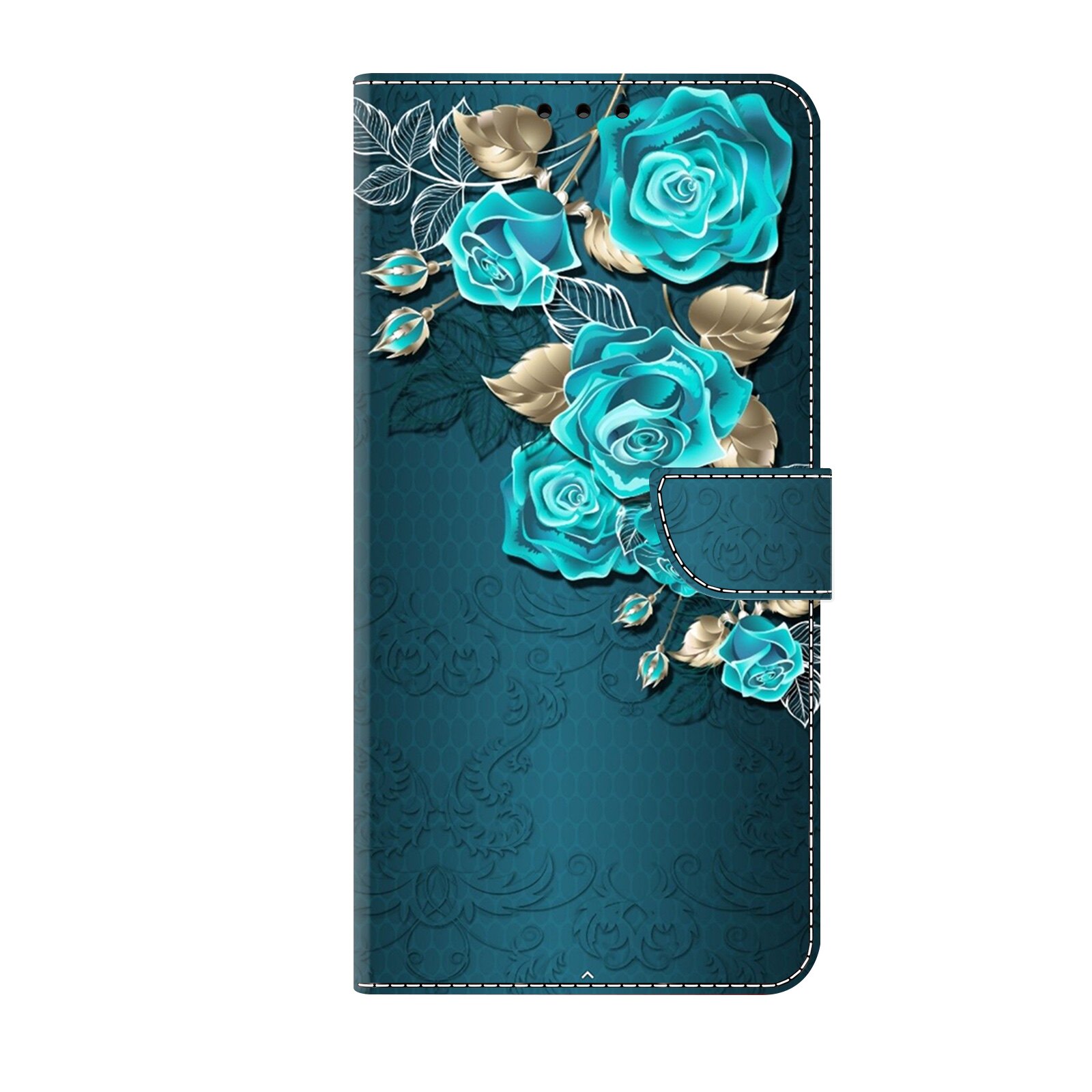 蓝萤光玫瑰适用iphone17/16/15/14/13/12/11promax苹果XR/xsmax/mini翻盖手机壳6s皮套7/8plus
