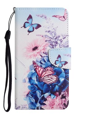 紫色蝴蝶适用iPhone16/15/14/13/12/11promax/xr翻盖手机壳6s皮套78plus