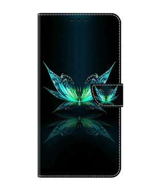 倒影蝴蝶适用iPhone16/15/14/13/12promax苹果11/xr/xsmax翻盖手机壳6s皮套7/8plus