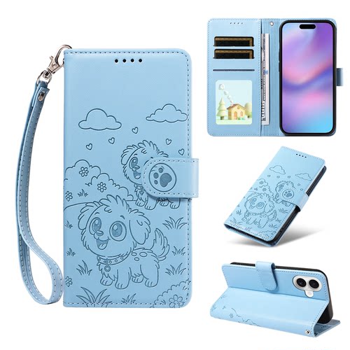 爱心小狗防盗刷适用iphone18pro/17air/16E/15promax苹果14plus/13/12/11pro翻盖手机壳xsmax皮套6/7/8plus