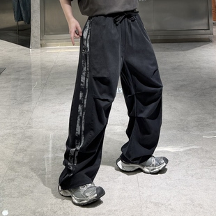 复古水洗做旧宽松青年痞帅百搭阔腿裤 男美式 潮 直筒休闲裤 潮牌春季