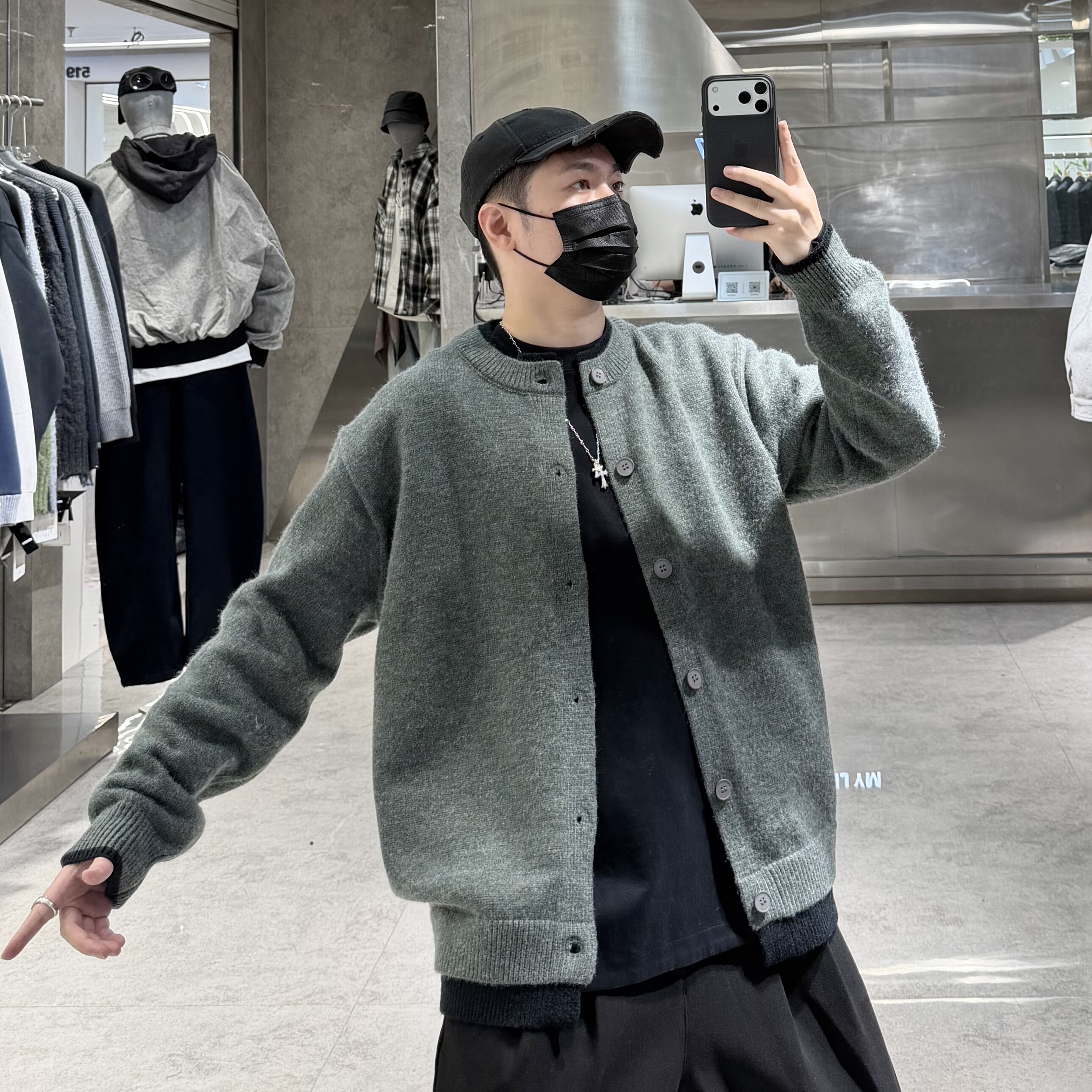 潮牌冬季针织毛衣开衫男ins韩版假两件拼接撞色宽松青年保暖外套,男装,针织衫/毛衣,淘宝优惠券,粉丝福利购,淘宝优惠卷