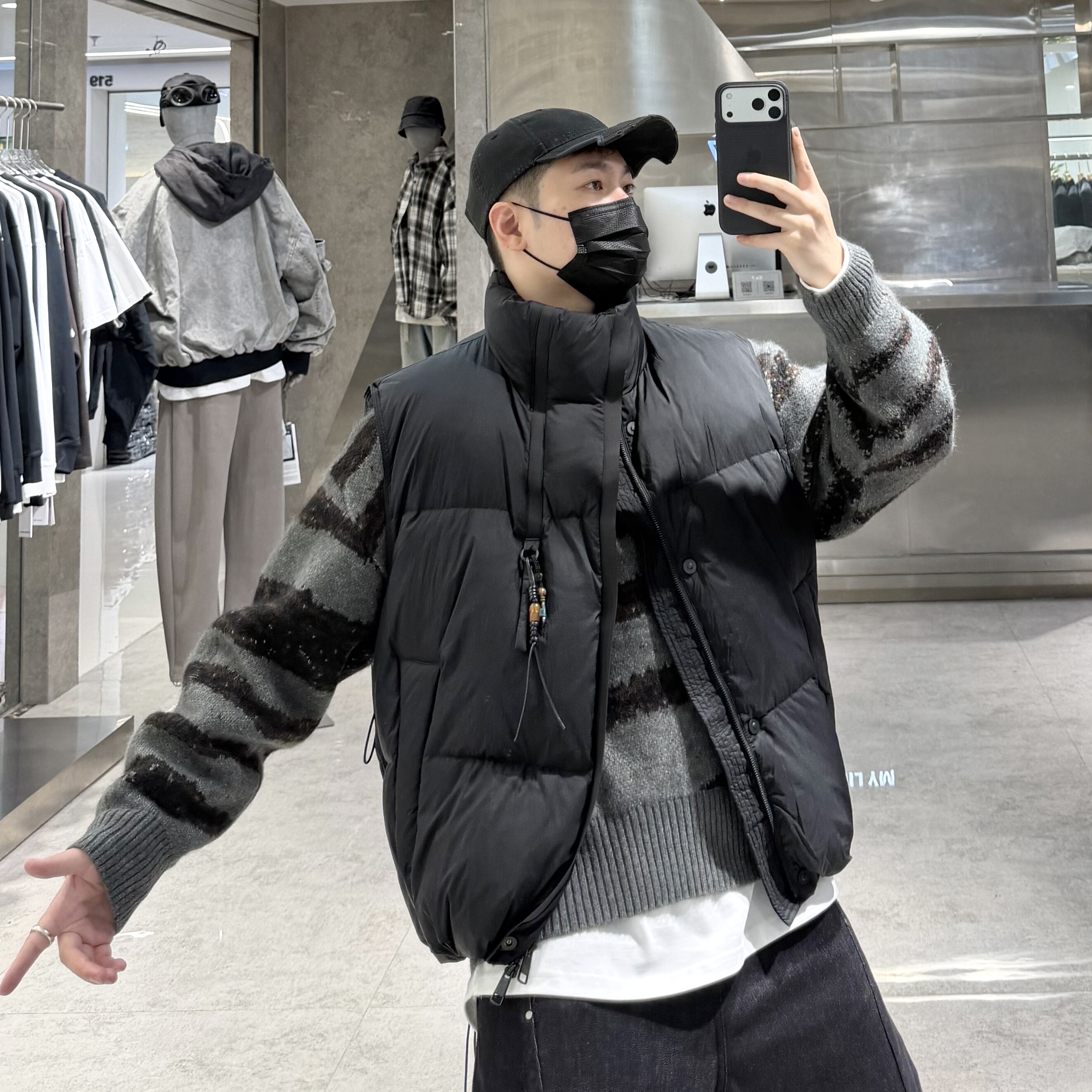 潮牌冬季立领羽绒马甲男韩版纯色结构宽松青年情侣无袖坎肩外套潮