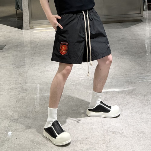 潮牌夏季直筒短裤男ins韩版速干贴标刺绣宽松青年帅气运动短裤潮