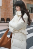 2025年明星同款收腰百搭时尚白鸭绒过膝羽绒服2C220L209P275K389，女装羽绒服，2C220