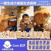大橘猫生活视频 coze工作流智能体 扣子空间AI视频含教程一键生成