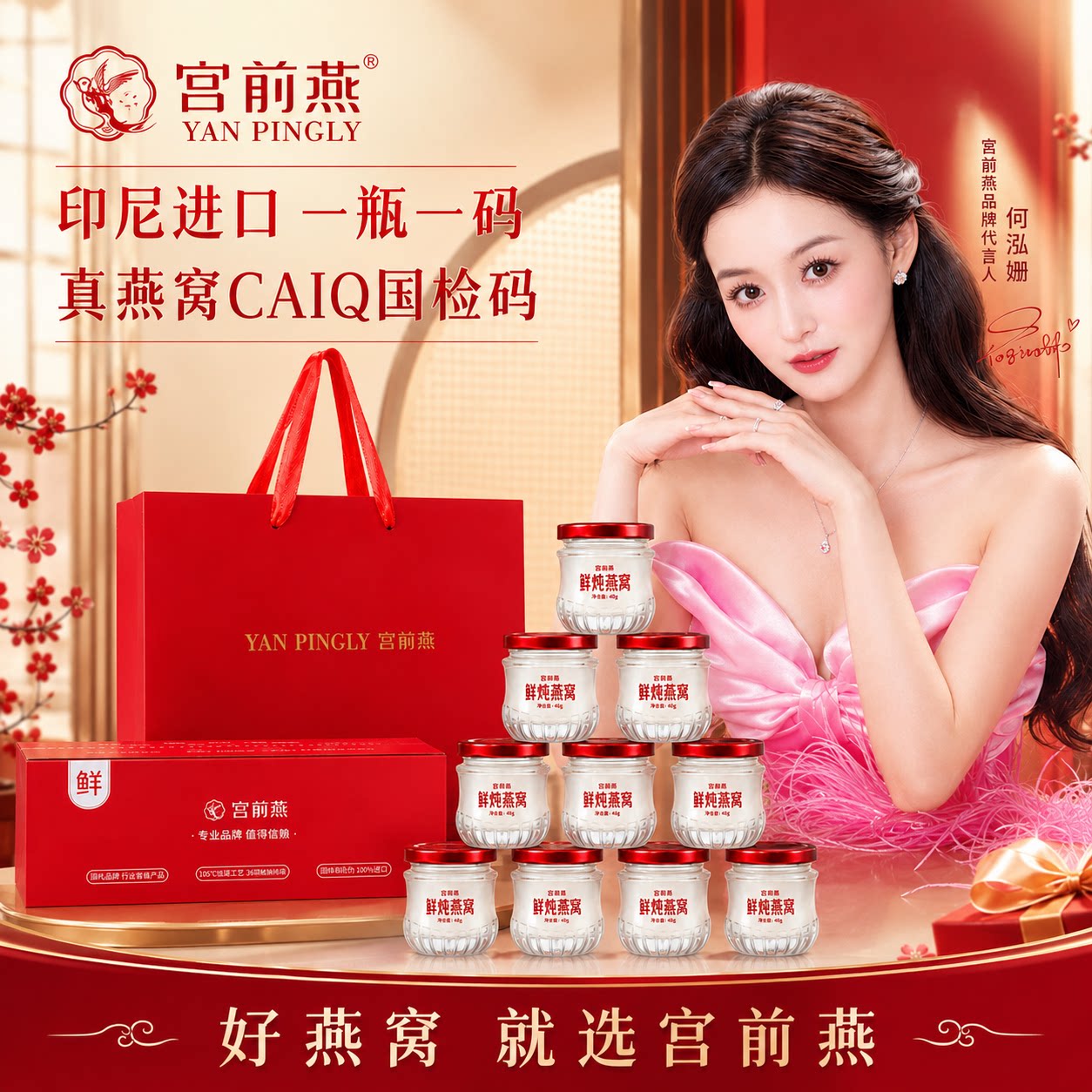 40g纯进口燕窝10瓶滋补装送礼袋