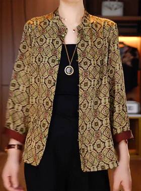 @恒清女装轻奢古文绿开衫雪纺衫夏季女洋气显瘦衬衫轻奢百搭上a7