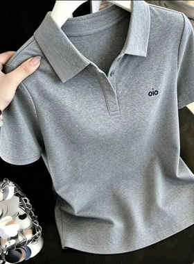 睦嘉服饰oio女装刺绣字母Polo衫2026夏季女士短袖T恤洋气显瘦上a5