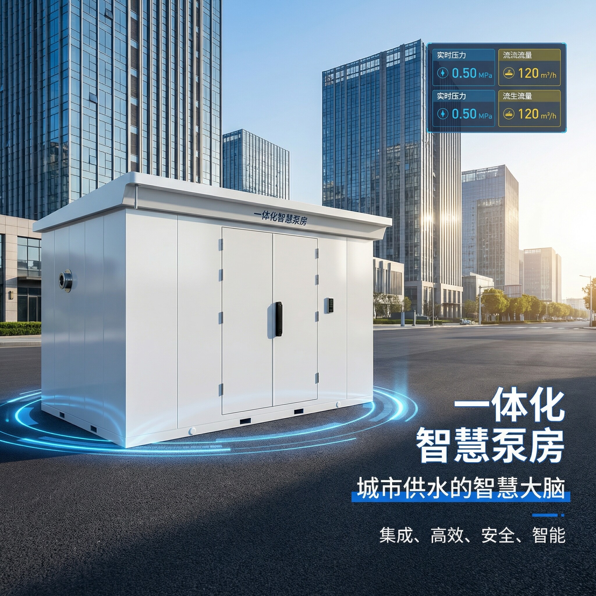 二次增压箱式供水泵站全自动智能灌溉泵房户外一体化智慧泵房