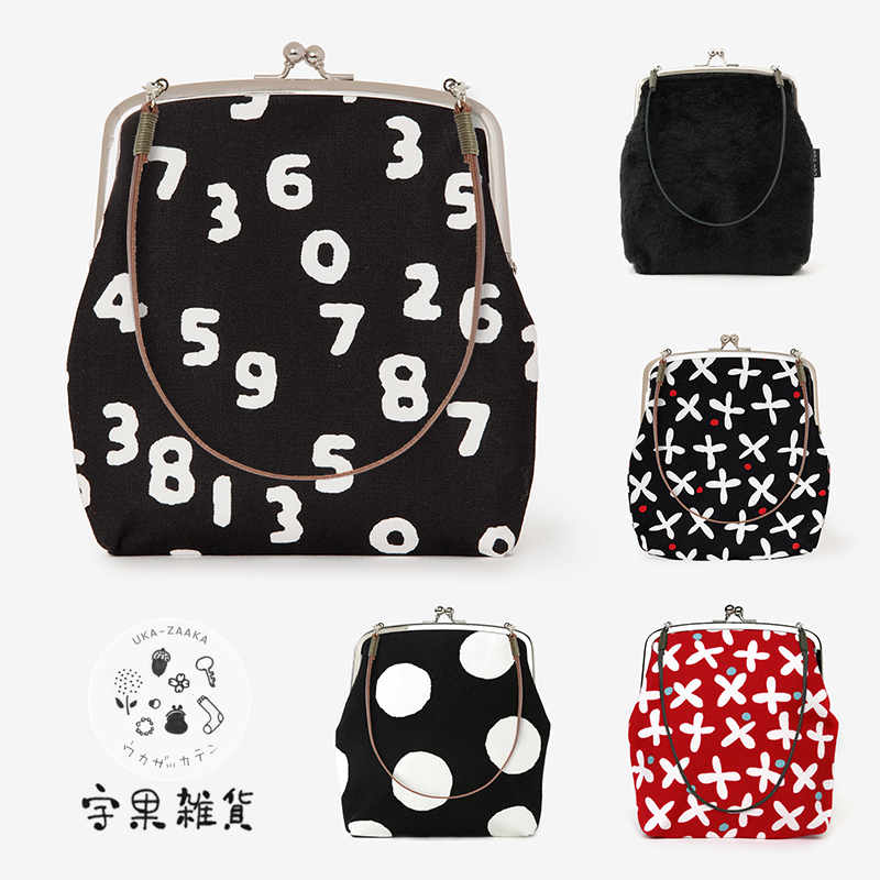 日本数字牛皮口金包现货