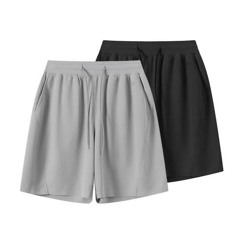 ANYWEAR 结构短裤百搭夏季透气弹力速干冰丝宽松健身运动五分裤