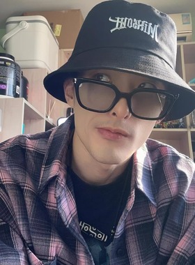 MIX SOUL原创设计小众男女同款迷你刺绣标帆布渔夫黑色休闲帽遮阳