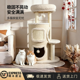 新式猫咪攀爬架剑麻桶树一体猫窝猫爬架一体四季通用小户型不占地