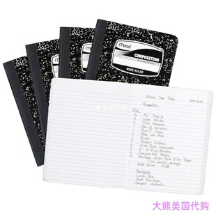 Notebooks Wide Ruled Mead Books Paper Pack Composition