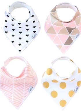 Baby Bandana Drool Bibs 4 Pack of Absorbent Cotton Bibs 围嘴