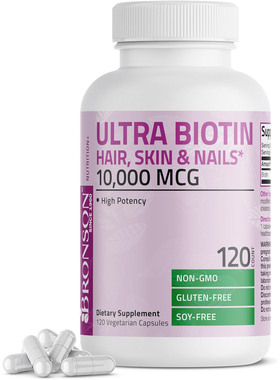 Bronson Ultra Biotin 10,000 Mcg, Hair Skin and Nails