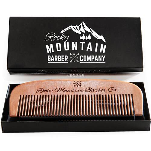 Rocky Mountain Barber Company Wood Hair Comb Brush for Beard