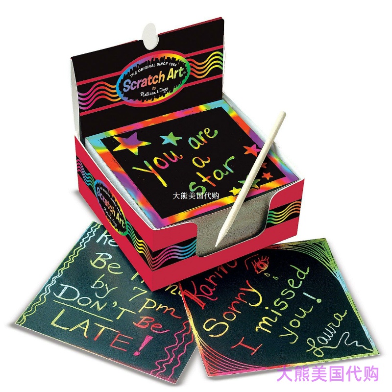 Melissa & Doug Scratch Art Rainbow Mini Notes (125 ct) With
