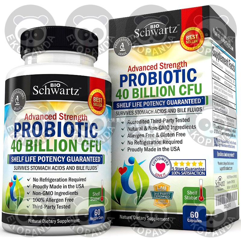 Probiotic 40 Billion CFU by BioSchwartz, 60 capsules 节庆用品/礼品 节庆布艺用品 原图主图