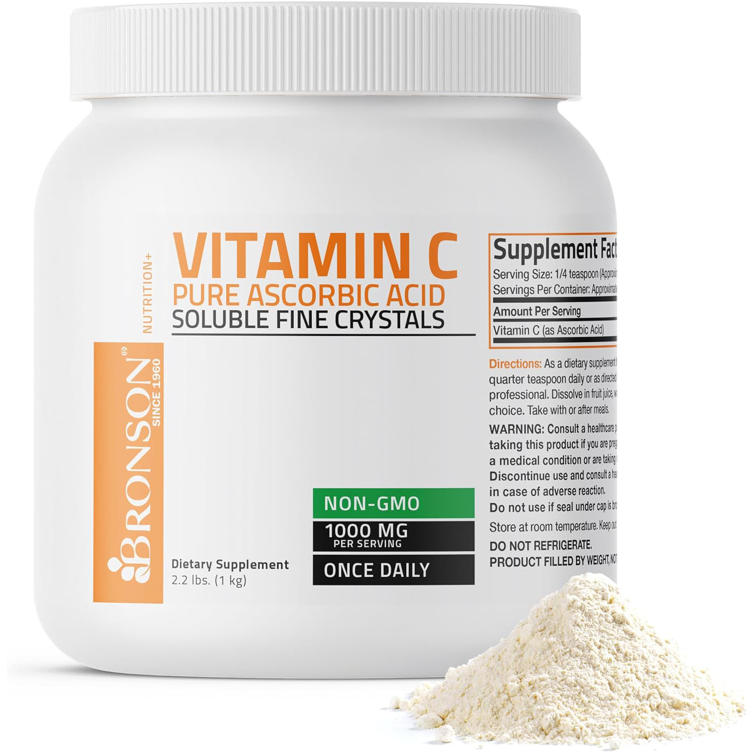 Bronson Vitamin C Powder, Pure Ascorbic Acid Soluble Fine