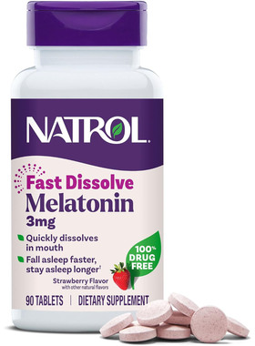 Natrol Melatonin Fast Dissolve Tablets, Strawberry, 3mg