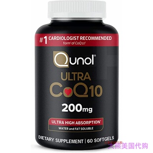 Qunol Ultra CoQ10, 200mg, Ultra High Absorption, 60 softgels