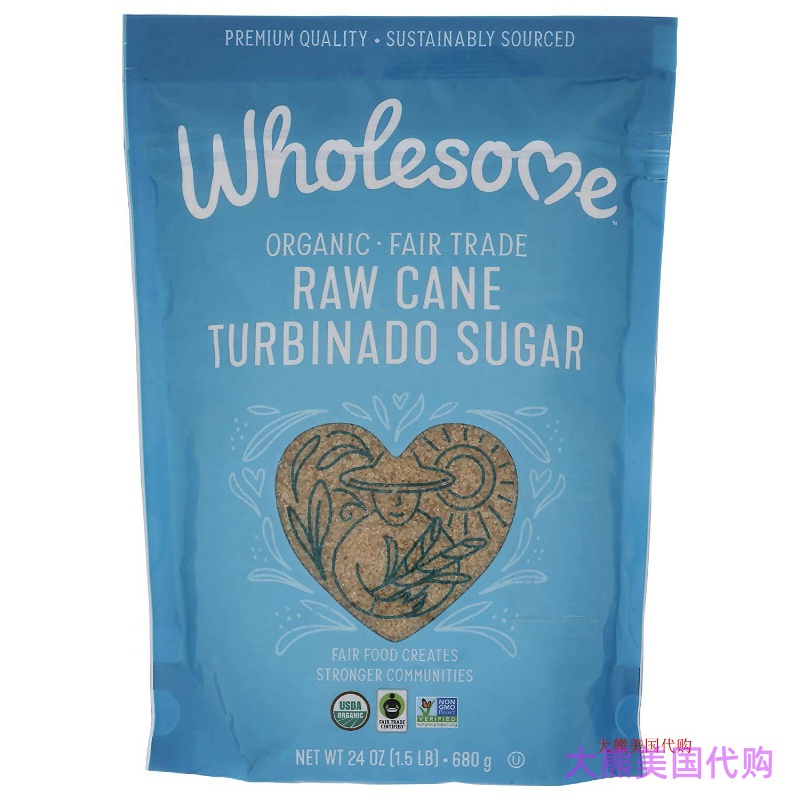 Wholesome Sweeteners Organic Raw Cane Turbinado, 24 oz