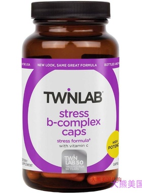 Twinlab Stress B-Complex Capsules with Vitamin C, 100 Count