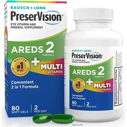 PreserVision AREDS 2 + Multivitamin Eye Vitamins, 80Softgels