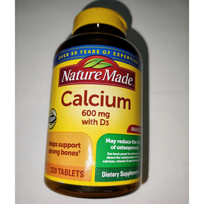 Nature Made Calcium 600 mg with Vitamin D3, 220 Tablets